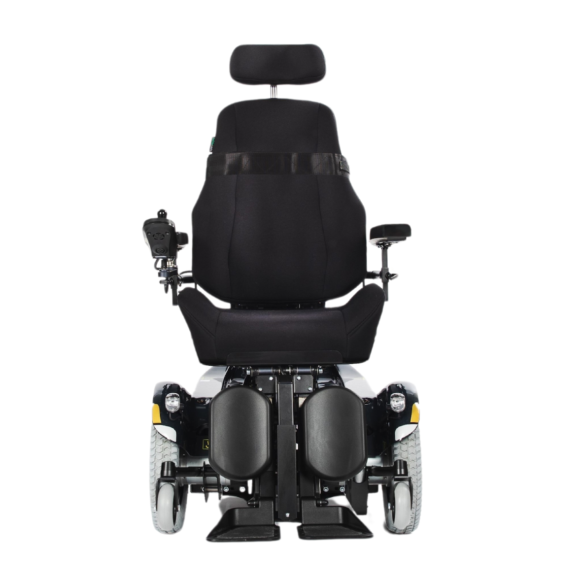 Balder Finesse F390 - A standing powerchair shown in a seated position. 