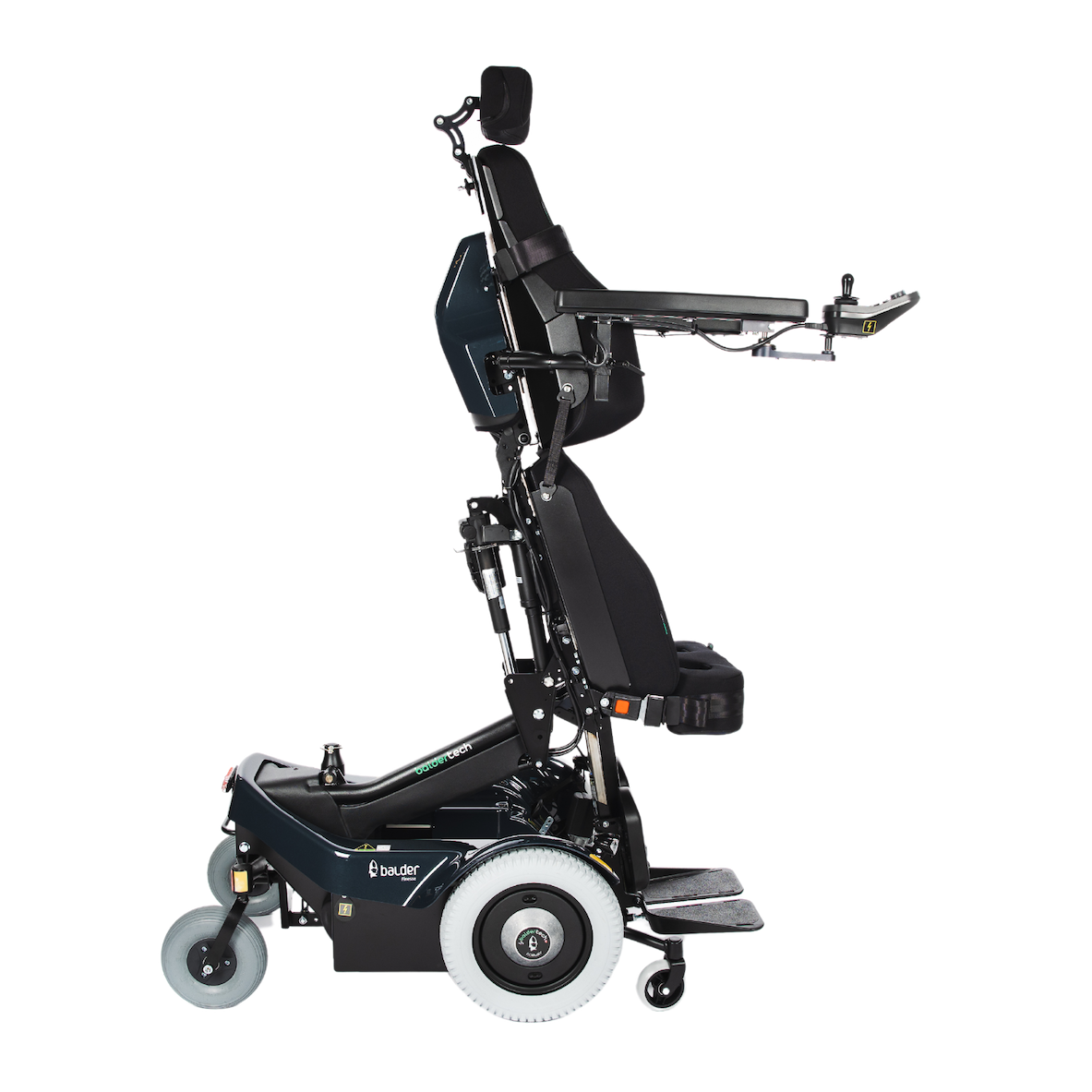 Balder Finesse F390 - A standing powerchair shown in a standing position. 